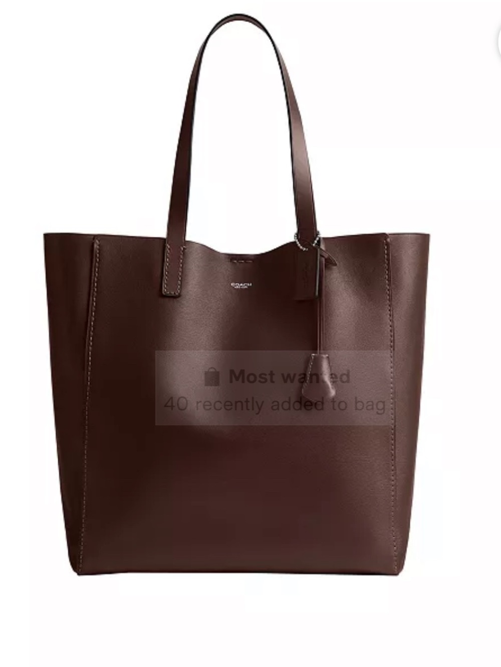 Coach Brown Leather Broadway Utility Tote Bag CCB54 Maple Brown Leather
